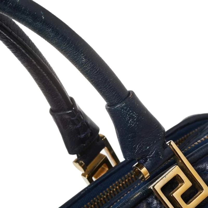 Versace Navy Blue Leather Demetra Vanitas Satchel For Women - Image 6