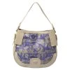 Versace Grey/Purple Majolica Print Leather Hobo For Women