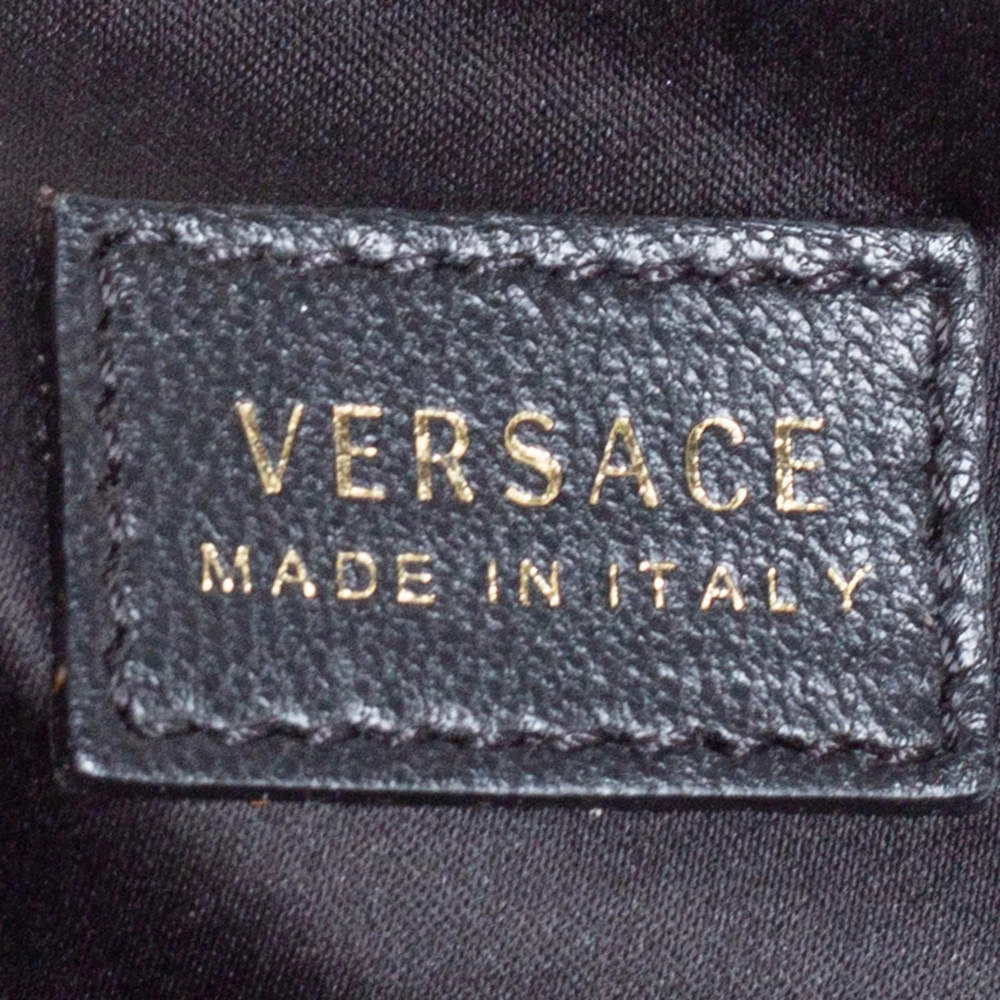 Versace Black Barocco Leather Flap Shoulder Bag For Women - Image 8