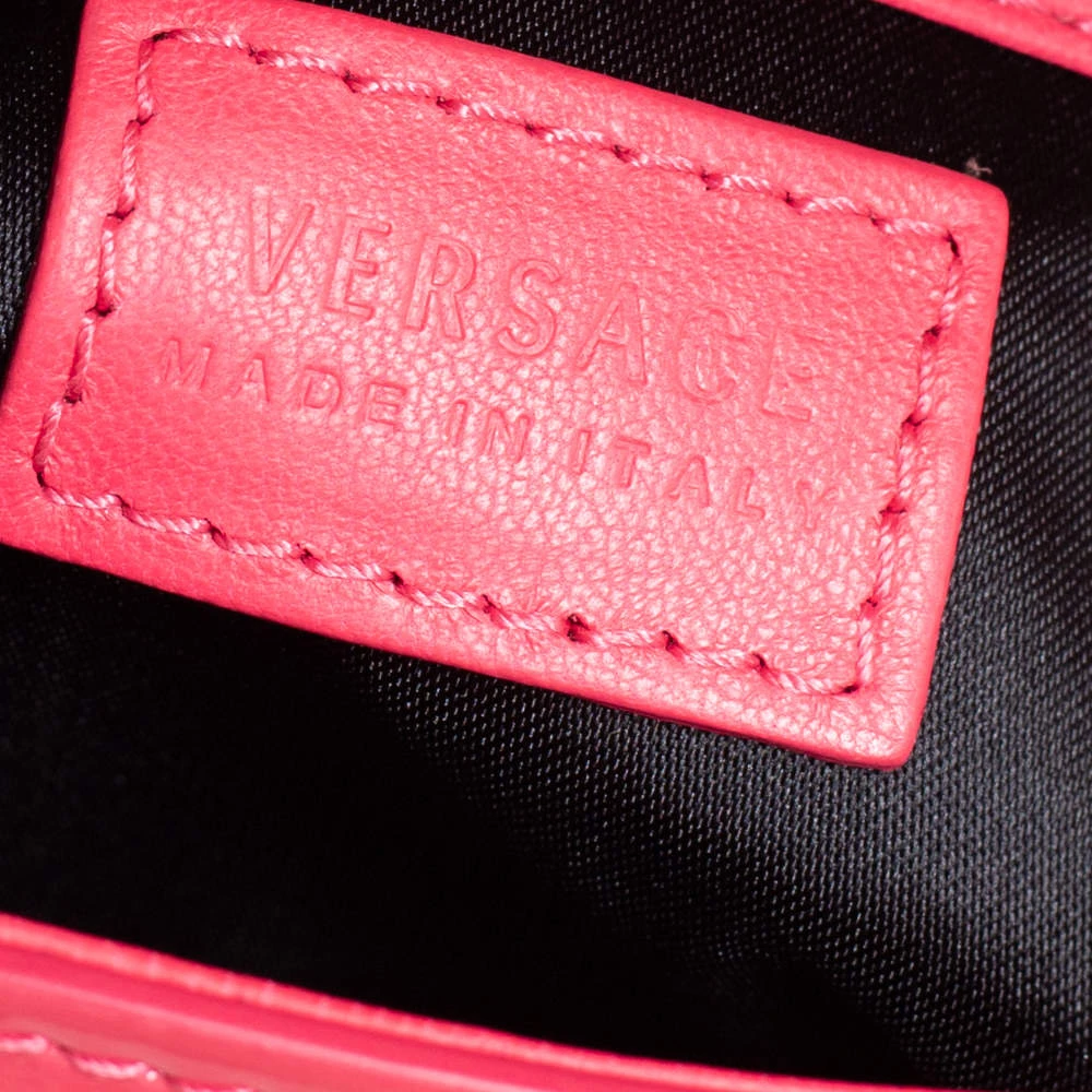 Versace Peach Patent Leather Medusa Chain Clutch For Women - Image 9