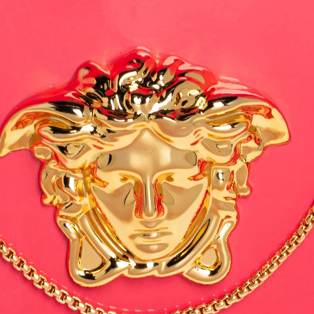 Versace Peach Patent Leather Medusa Chain Clutch For Women - Image 5