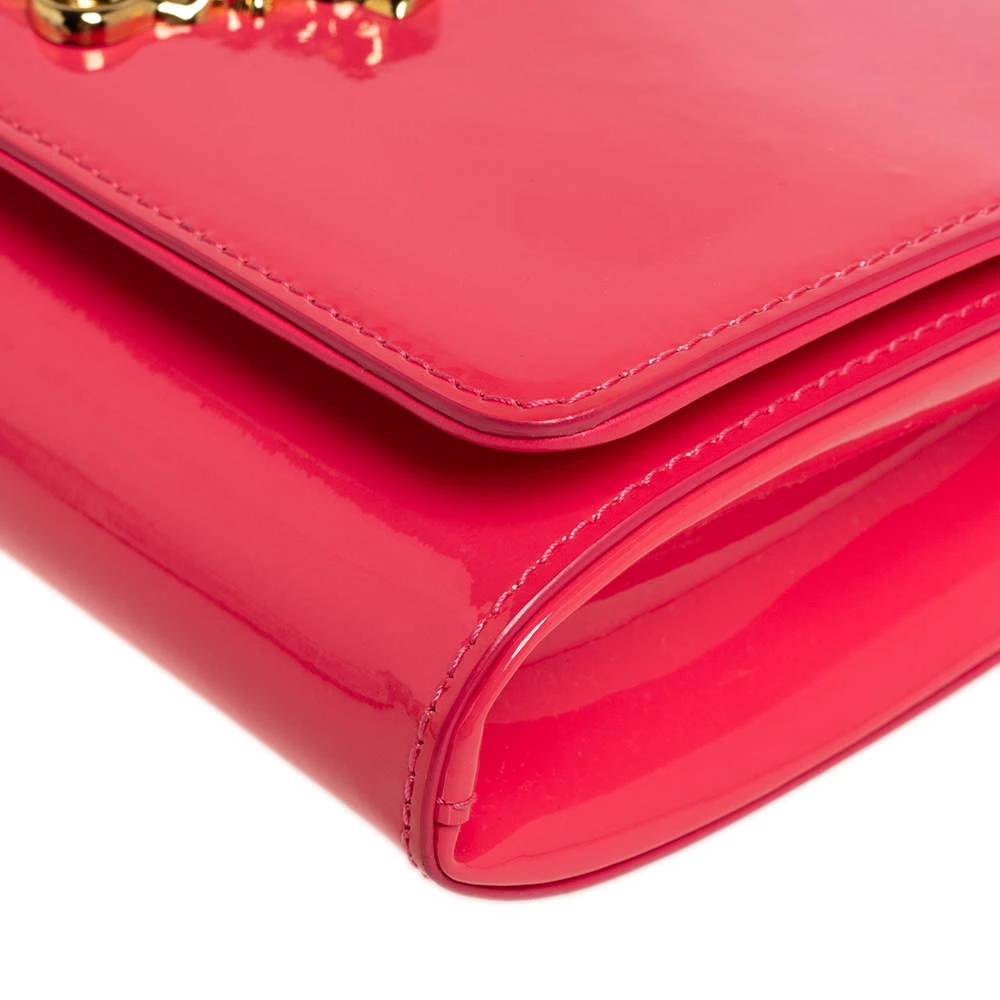 Versace Peach Patent Leather Medusa Chain Clutch For Women - Image 12