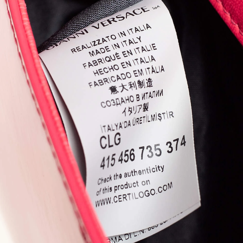 Versace Peach Patent Leather Medusa Chain Clutch For Women - Image 8