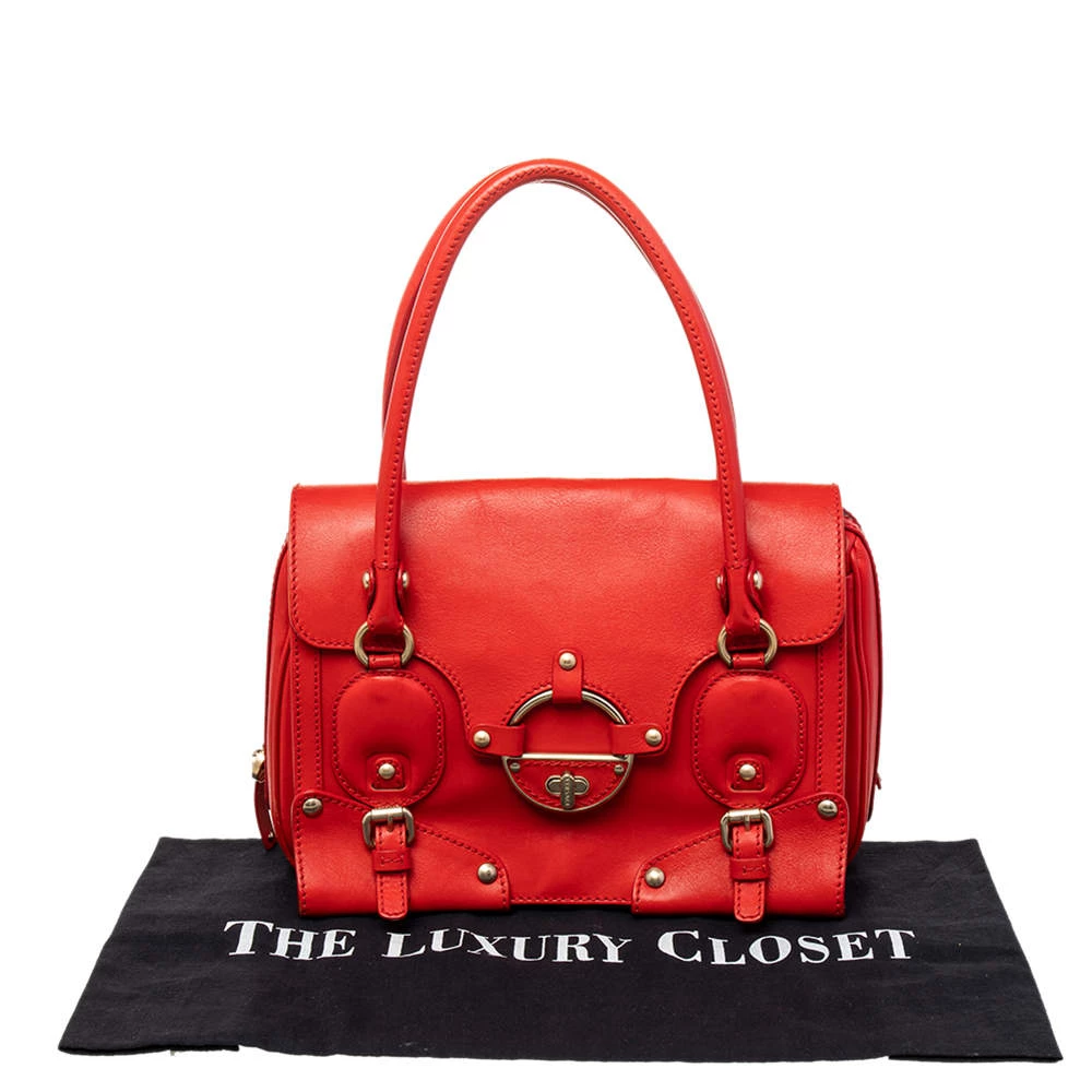 Versace Red Leather Studded Tote For Women - Image 9