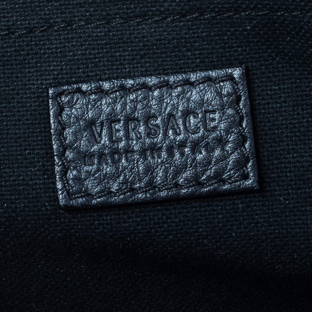 Versace Black Leather Medusa Boston Bag For Women - Image 8