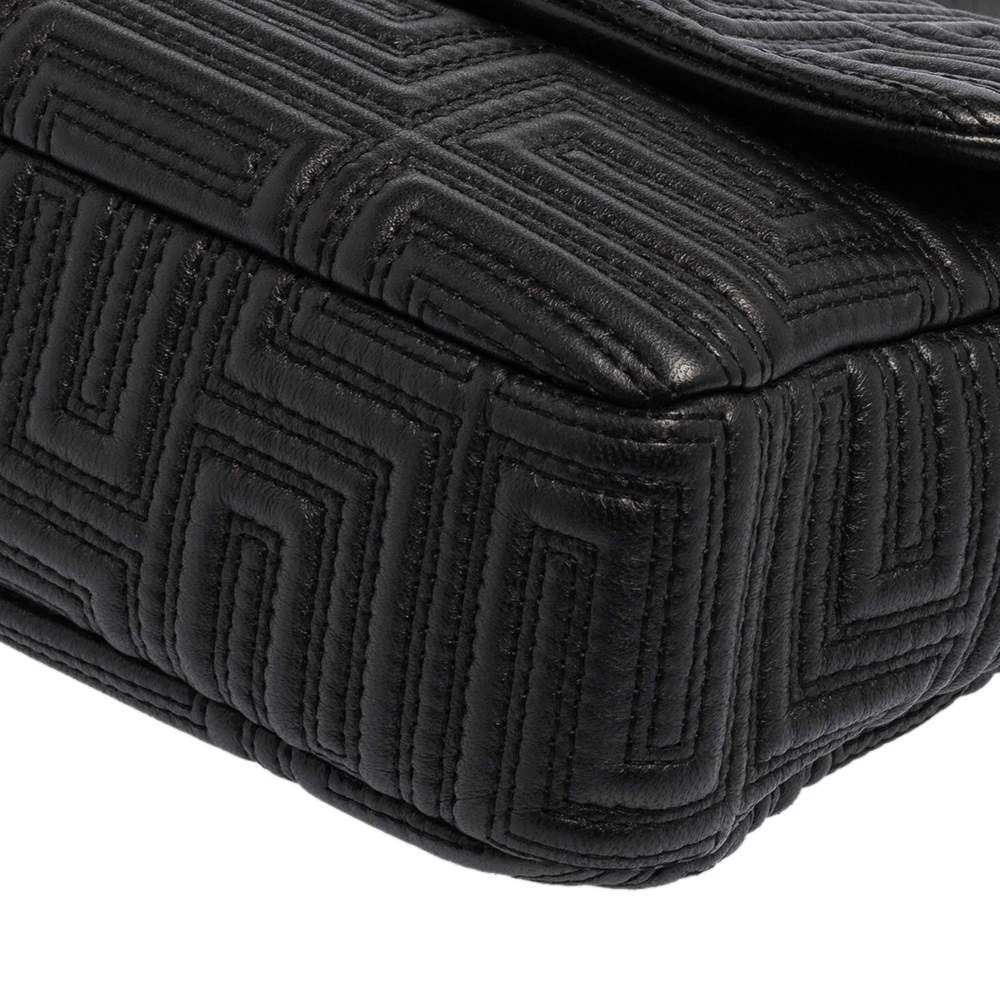 Versace Black Leather Medusa Shoulder Bag For Women - Image 12