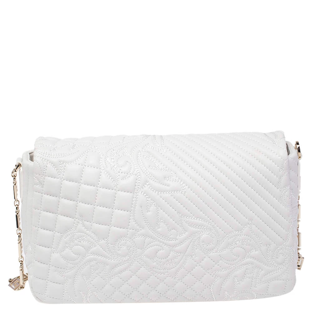 Versace White Leather Vanitas Medea Shoulder Bag For Women - Image 4