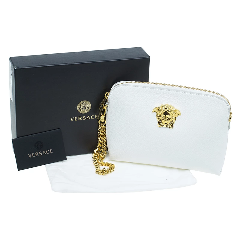 Versace White Leather Small Medusa Clutch For Women - Image 15