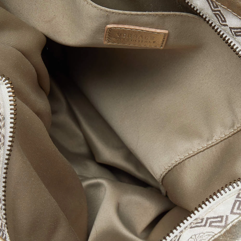 Versace Beige Leather And Canvas Shoulder Bag For Women - Image 7