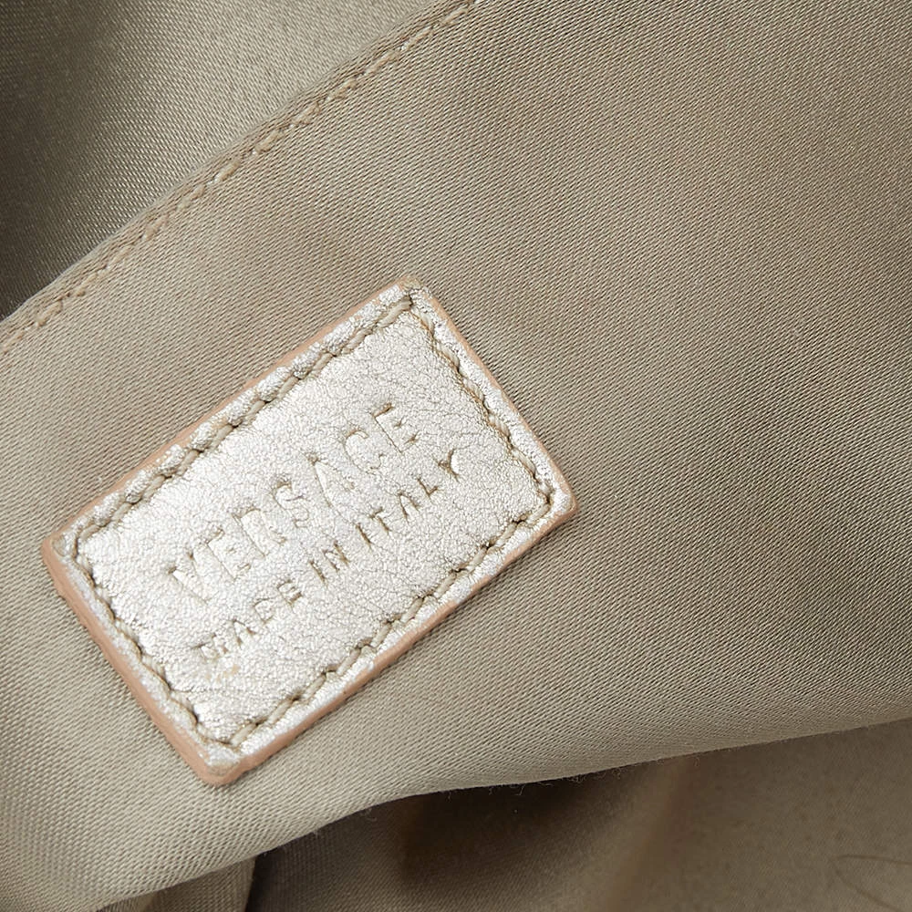 Versace Beige Leather And Canvas Shoulder Bag For Women - Image 8