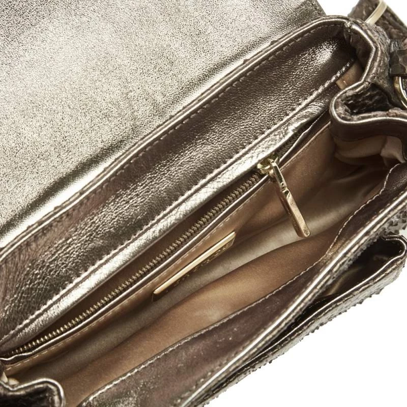 Versace Brown Python Small Flap Shoulder Bag For Women - Image 7