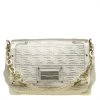 Versace Gold Embossed Leather Flap Shoulder Bag For Women