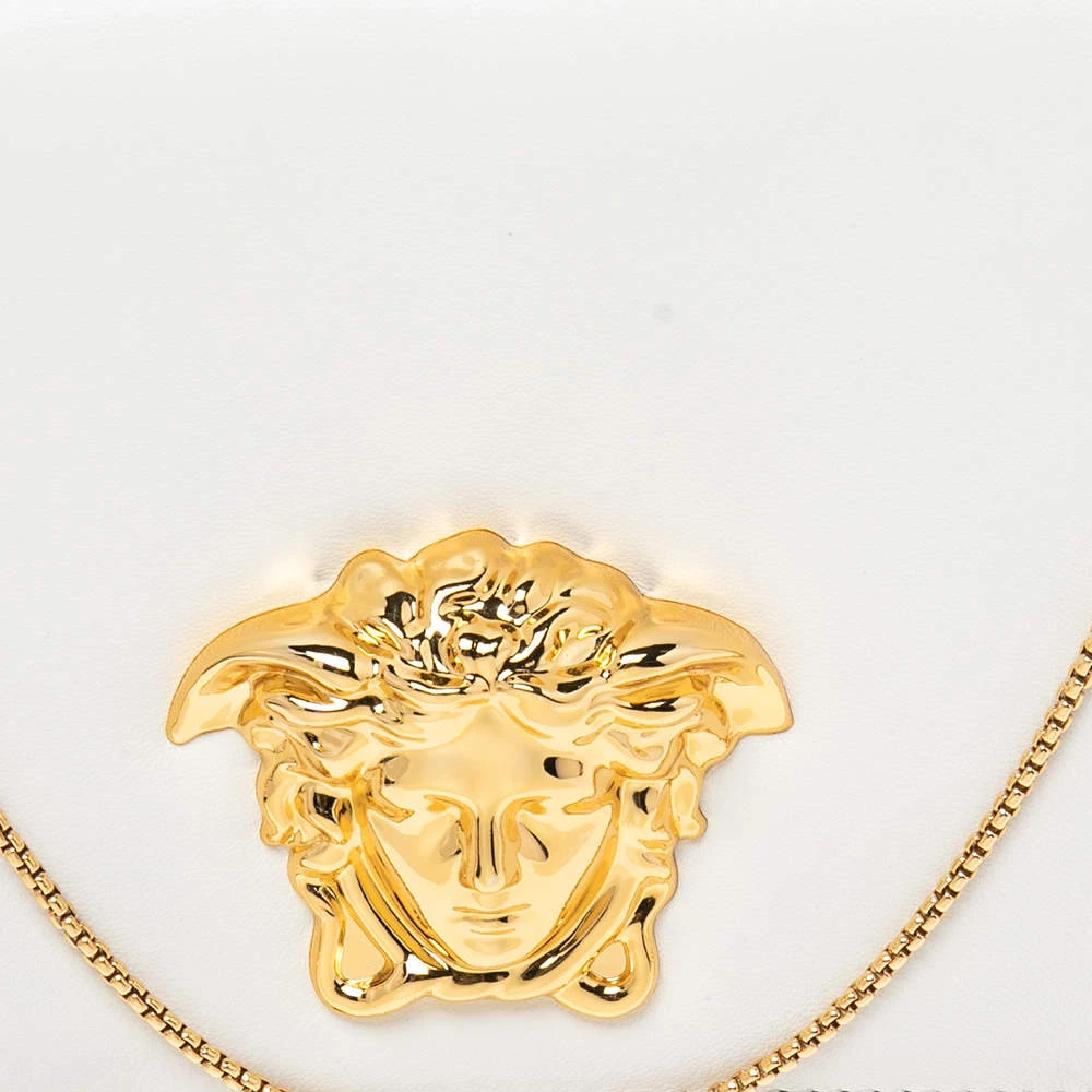 Versace White Leather Medusa Chain Clutch For Women - Image 5