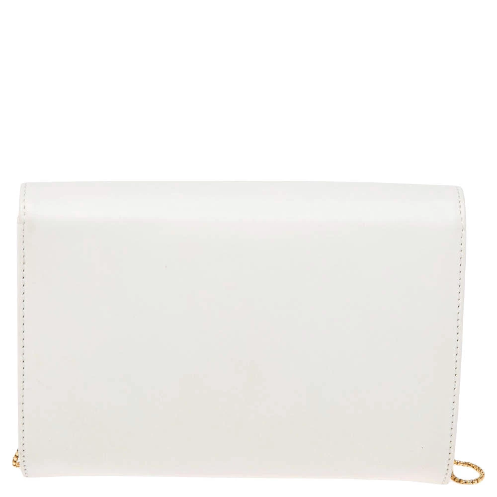 Versace White Leather Medusa Chain Clutch For Women - Image 4