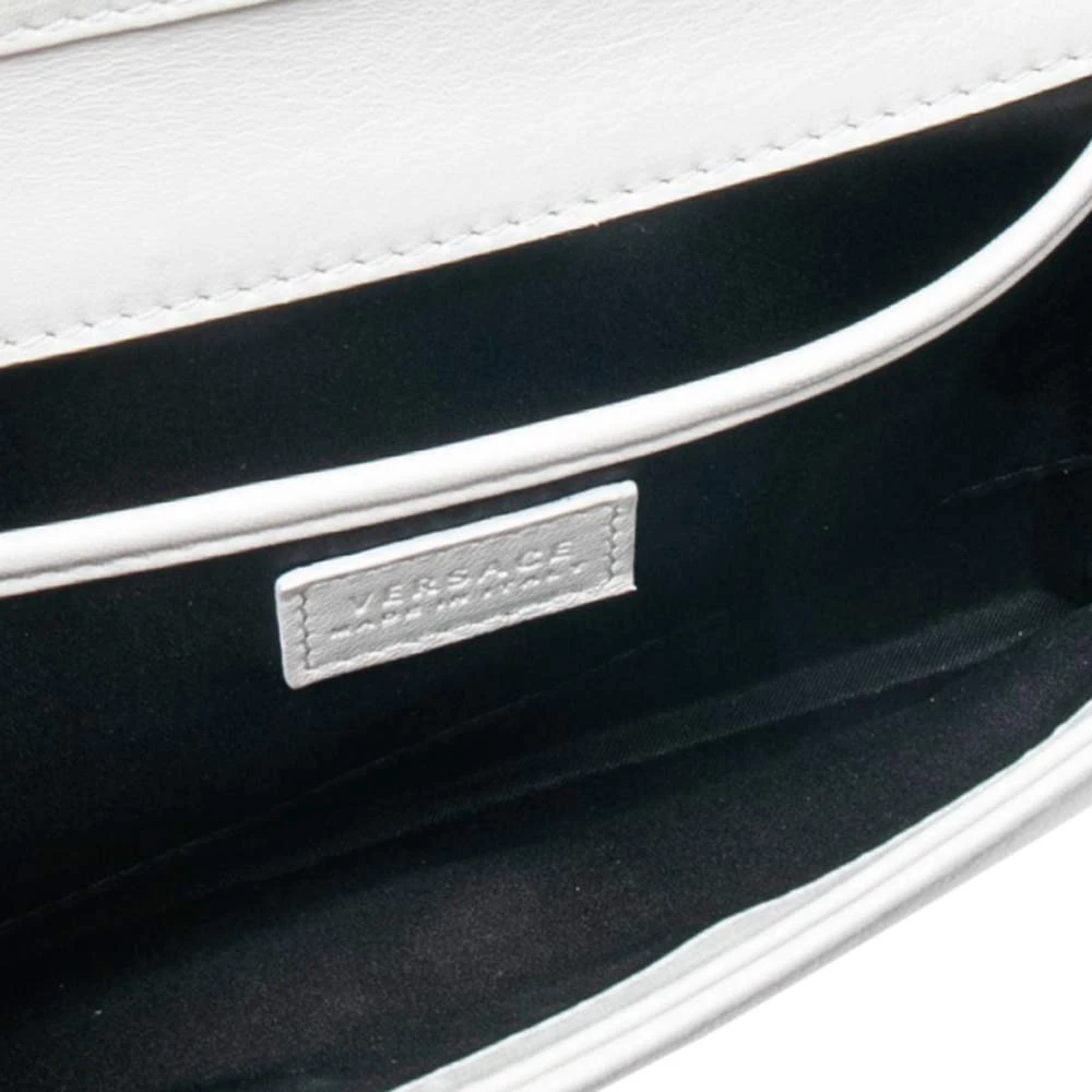 Versace White Leather Medusa Chain Clutch For Women - Image 7