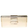 Versace Gold Karung Leather Crystal Flap Clutch For Women