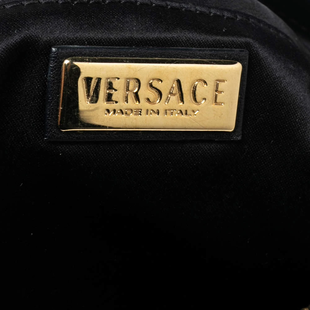 Versace Black Fabric And Leather Trim Snap Out Of It Satchel For Women - Image 8