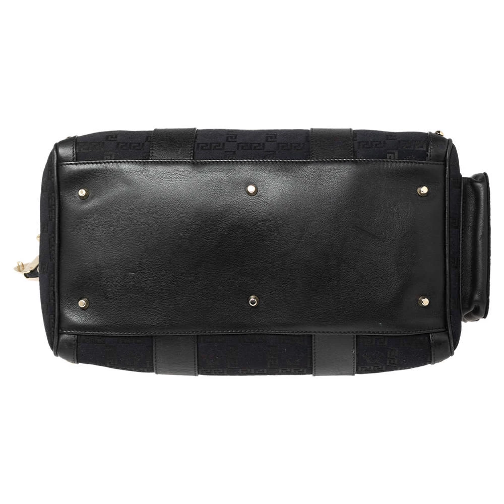 Versace Black Fabric And Leather Trim Snap Out Of It Satchel For Women - Image 6