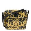 Versace Black/Yellow Barocco Print Medusa Crossbody Bag For Women