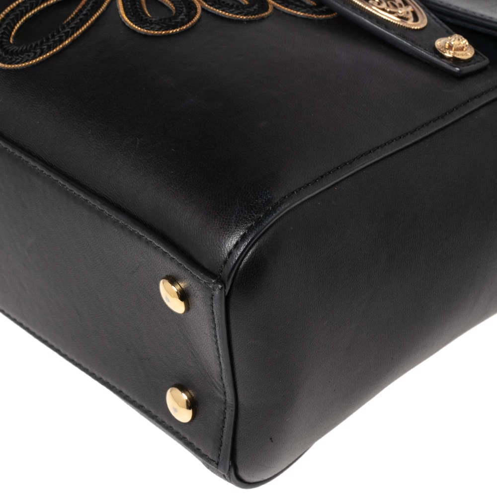 Versace Black Leather D Signature Medusa Shoulder Bag For Women - Image 12
