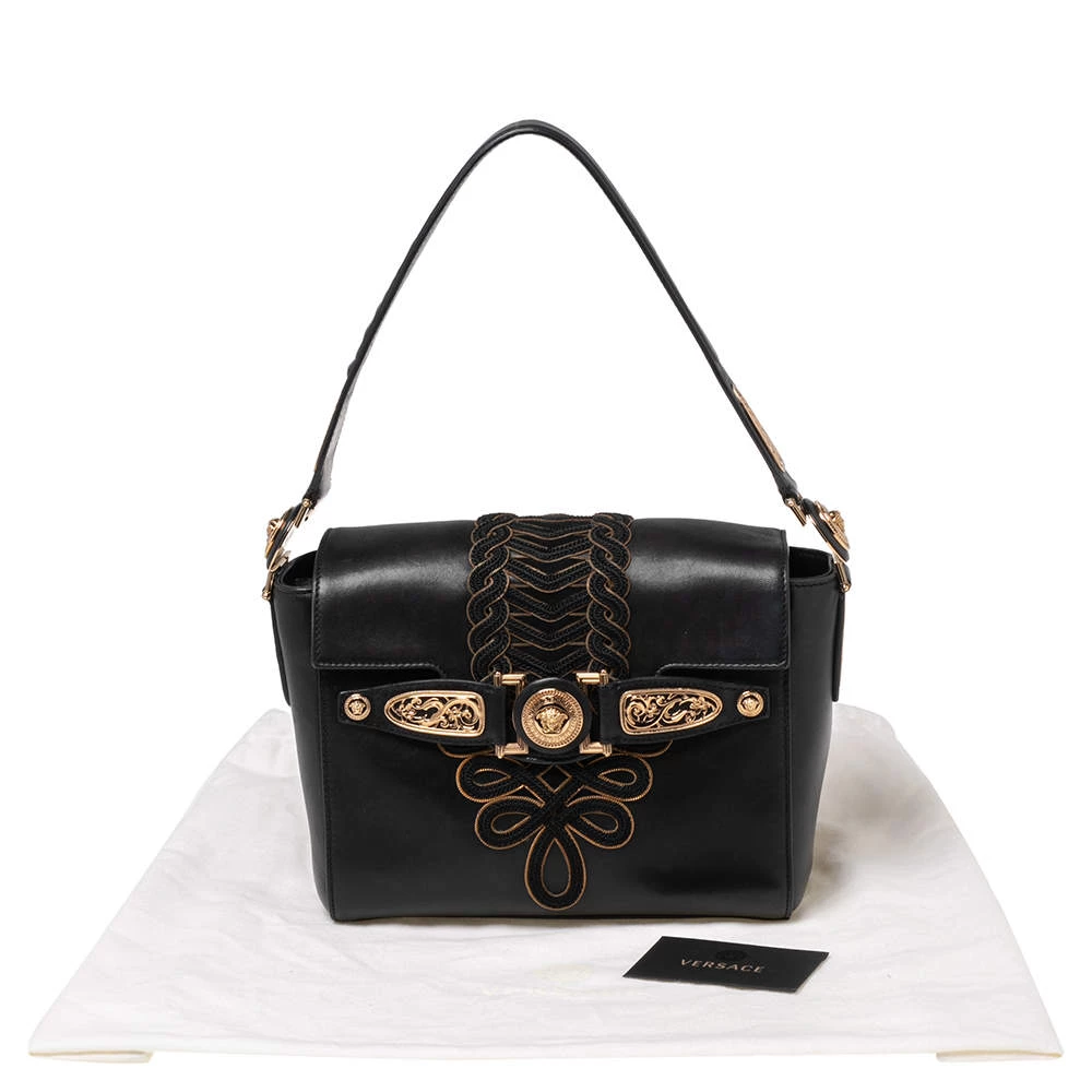 Versace Black Leather D Signature Medusa Shoulder Bag For Women - Image 10