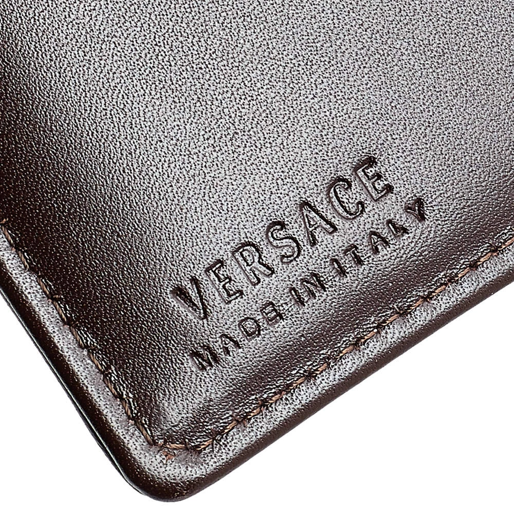 Versace Beige/Brown Medusa Canvas And Leather Continental Wallet For Women - Image 9