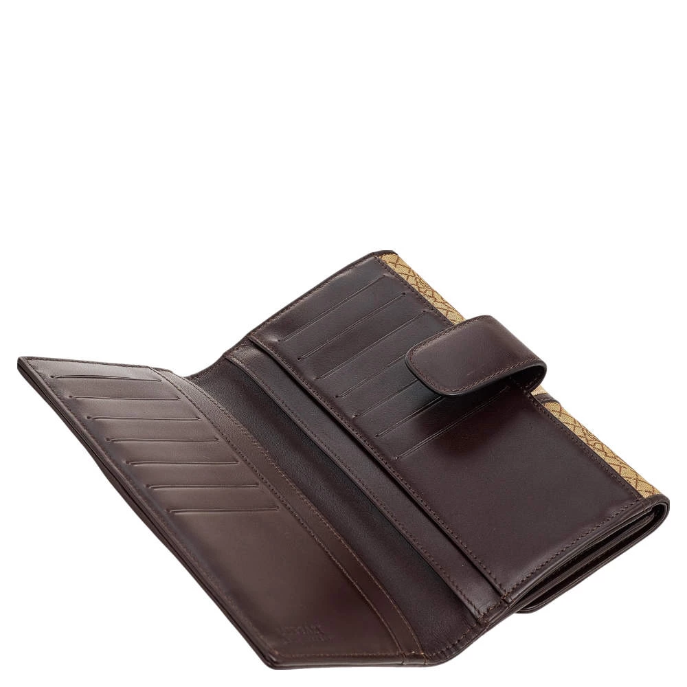 Versace Beige/Brown Medusa Canvas And Leather Continental Wallet For Women - Image 2