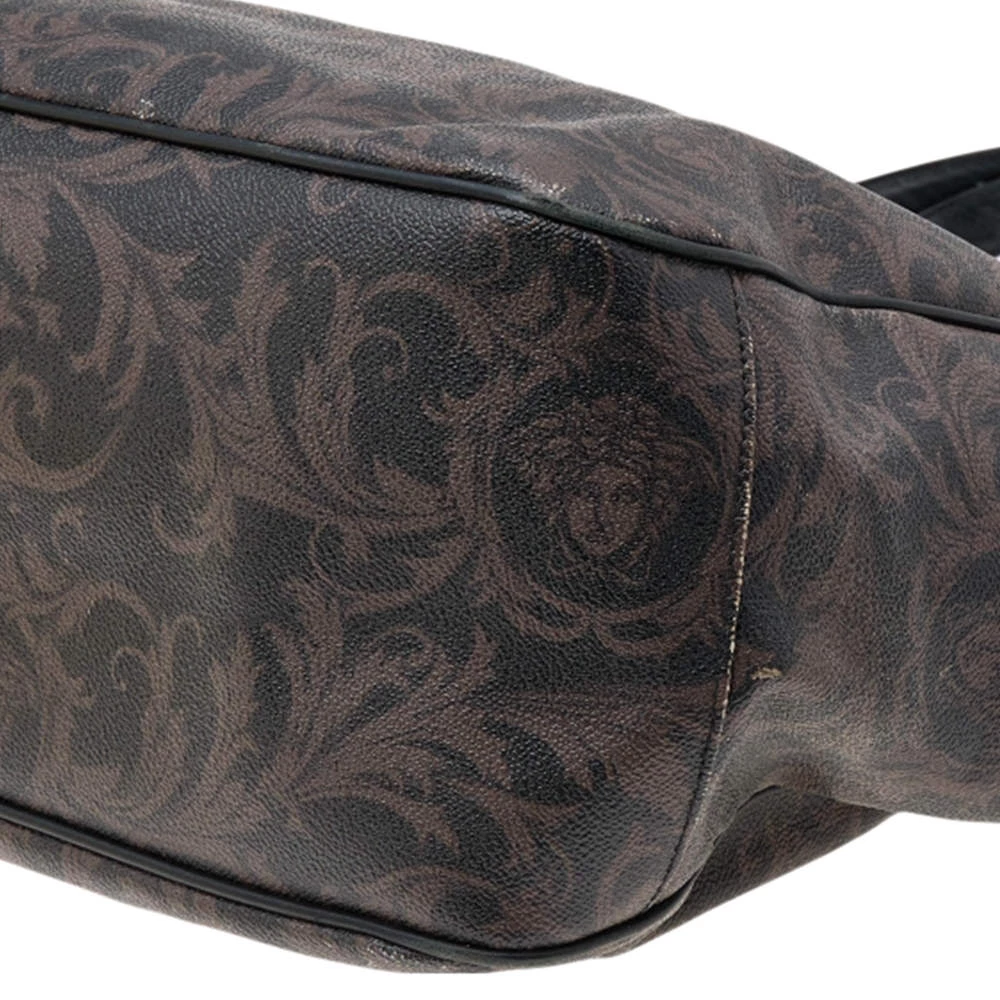 Versace Brown/Black Barocco Print Coated Canvas And Leather Tote For Women - Image 11