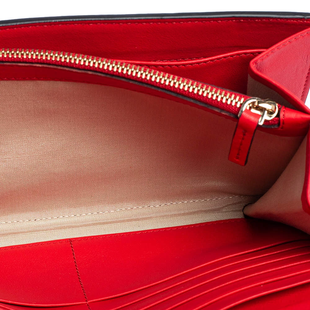 Versace Red Leather Flap Wallet On Chain For Women - Image 7