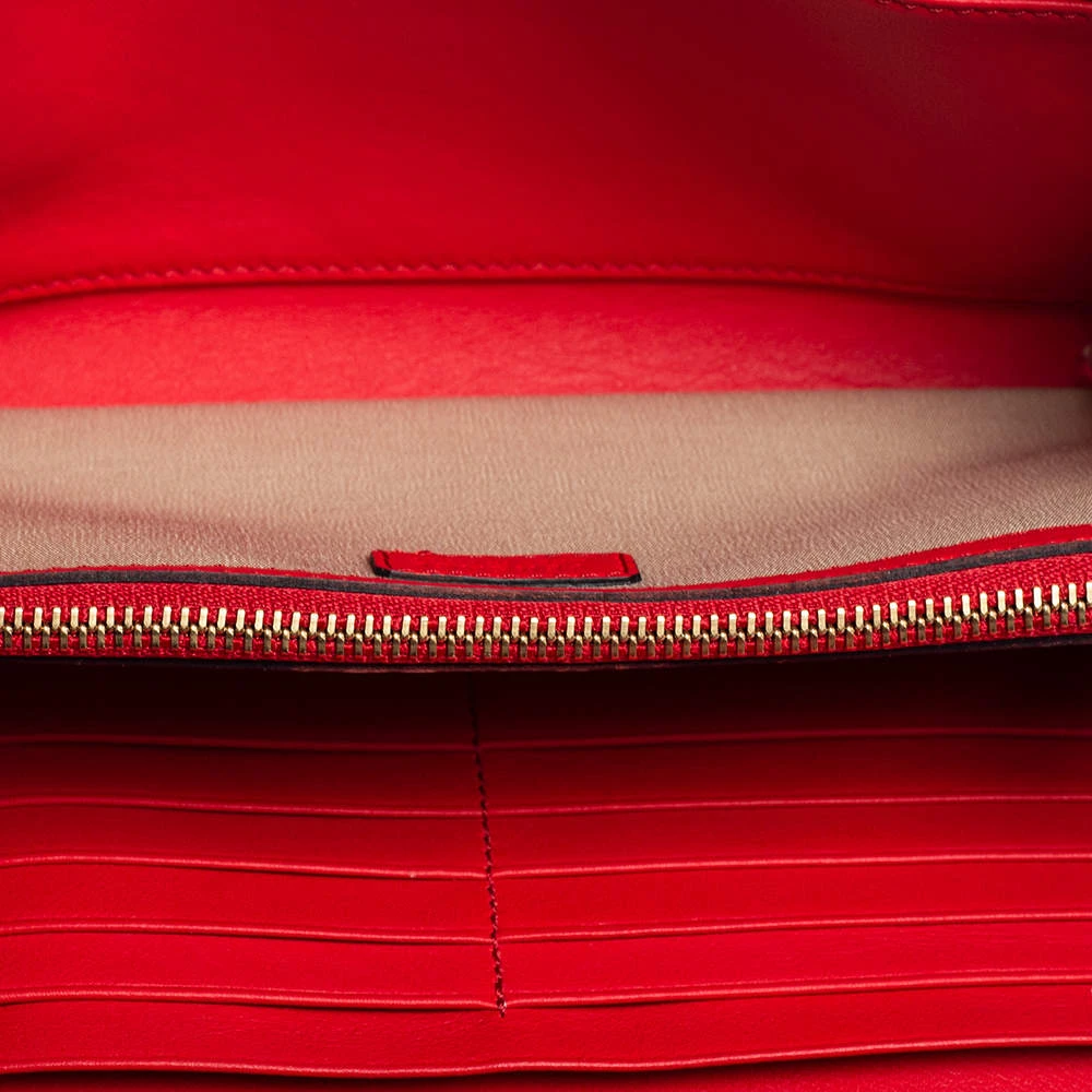 Versace Red Leather Flap Wallet On Chain For Women - Image 8