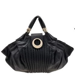 Versace Black Soft Leather Hobo For Women