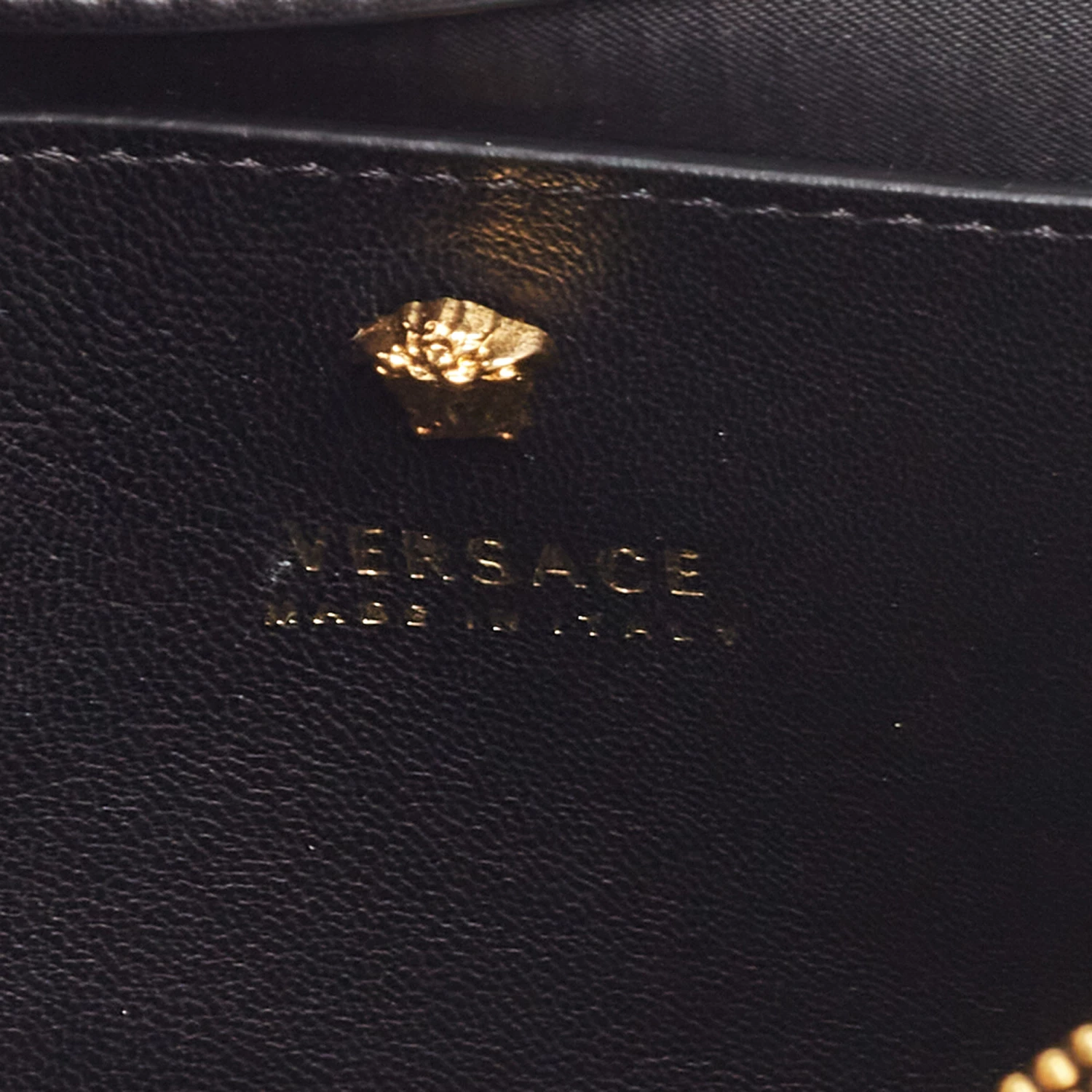 Versace Black Leather Palazzo Sultan Chain Shoulder Bag For Women - Image 8