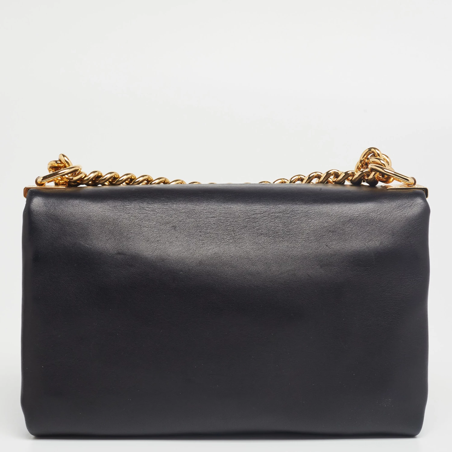 Versace Black Leather Palazzo Sultan Chain Shoulder Bag For Women - Image 4