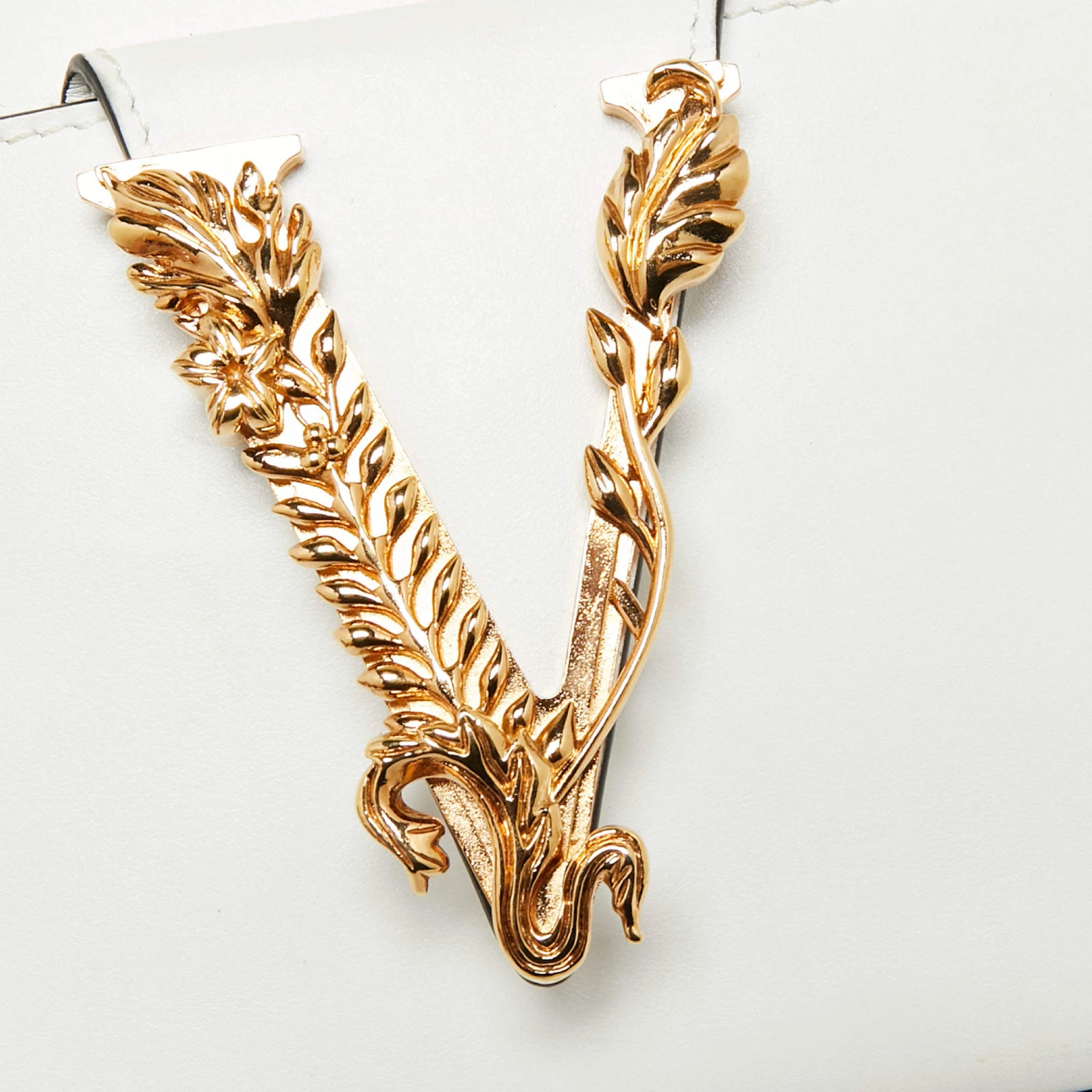 Versace White Leather Virtus Crossbody Bag For Women - Image 5