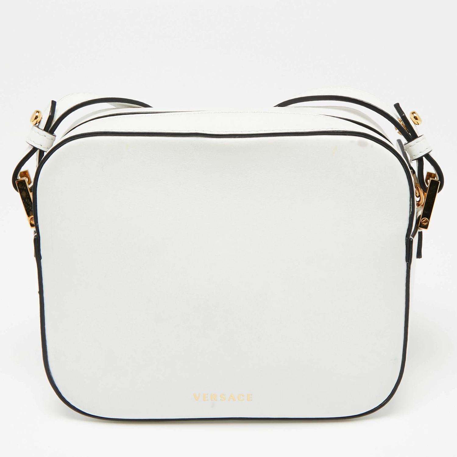 Versace White Leather Virtus Crossbody Bag For Women - Image 4
