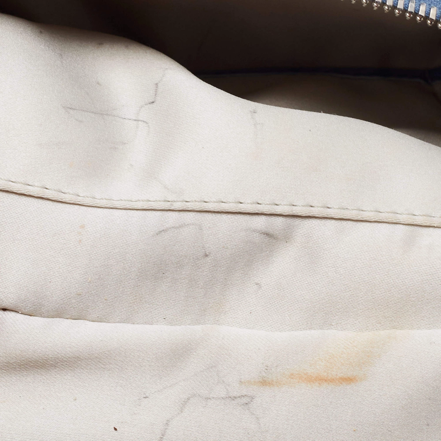 Versace Blue Croc Embossed Leather Zip Satchel For Women - Image 9