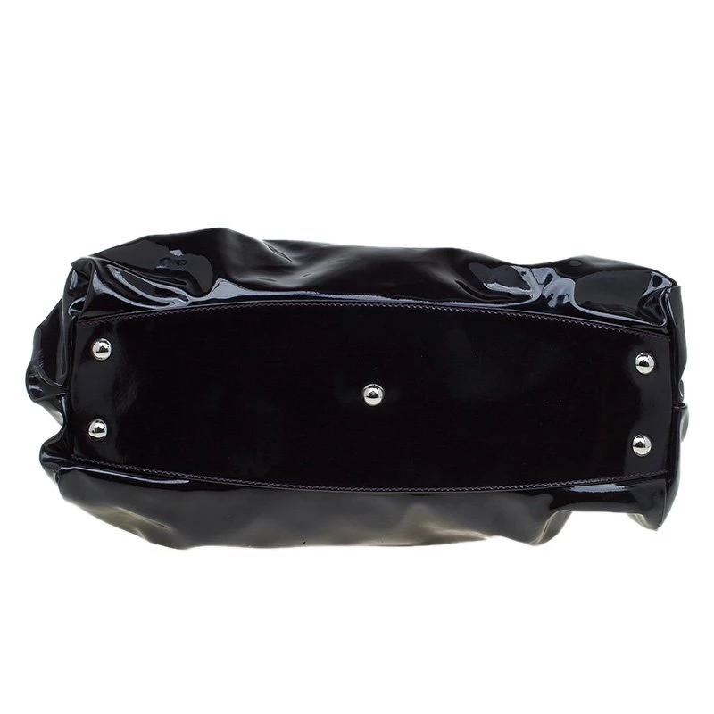 Versace Purple Patent Leather Vanite Tote For Women - Image 5