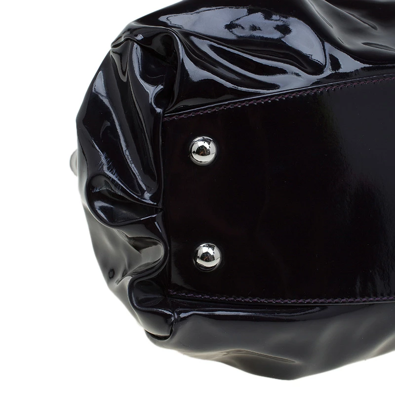 Versace Purple Patent Leather Vanite Tote For Women - Image 9