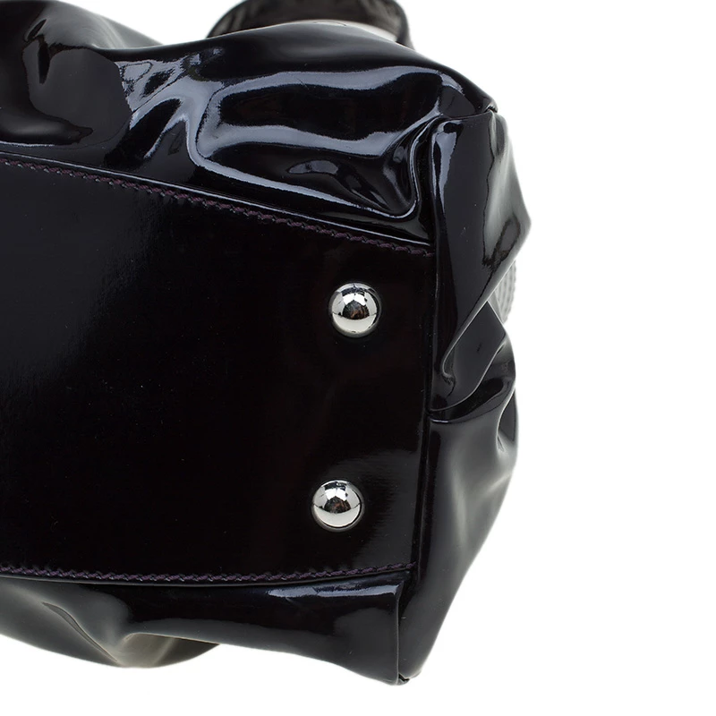 Versace Purple Patent Leather Vanite Tote For Women - Image 10