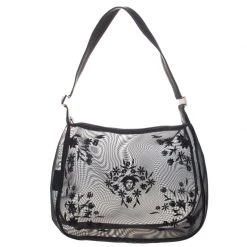 Versace Black Mesh Vintage Shoulder Bag For Women