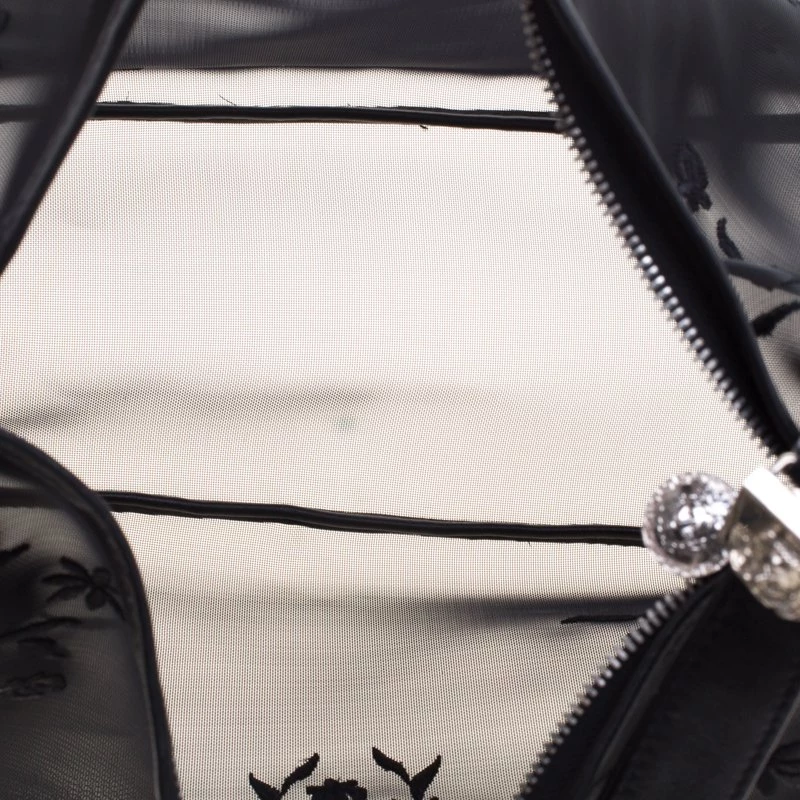 Versace Black Mesh Vintage Shoulder Bag For Women - Image 7