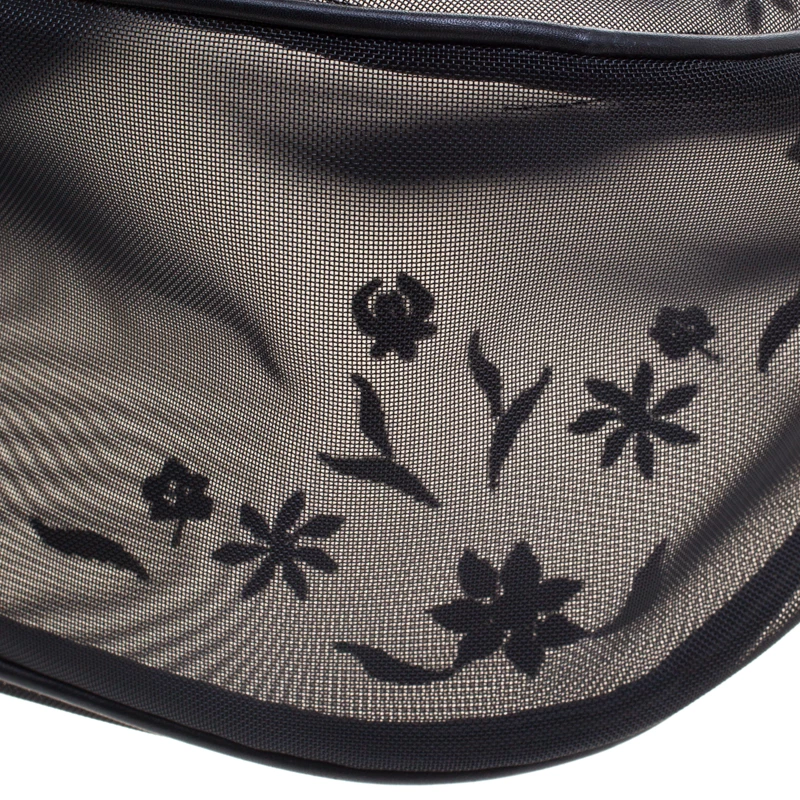 Versace Black Mesh Vintage Shoulder Bag For Women - Image 11