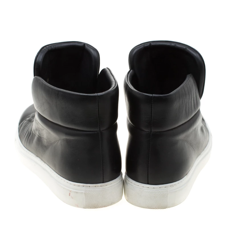 Versace Black Leather Medusa High Top Sneakers Size 38 For Women - Image 5