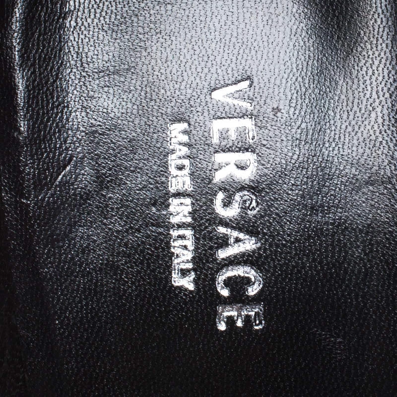 Versace Black Patent Leather Pointed Toe Pumps Size 39 For Women - Image 7