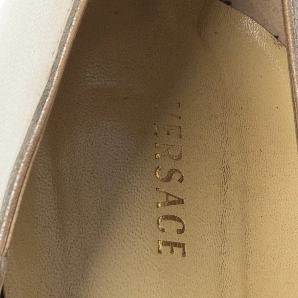 Versace Off-white Python And Leather Open Toe Pumps Size 40 For Women - Image 7