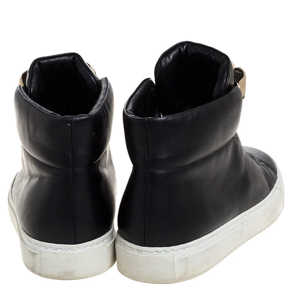 Versace Black Leather Palazzo Medusa High Top Sneakers Size 37 For Women - Image 5