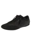 Versace Black Suede And Soft Leather Medusa Lace Up Sneakers Size 39 For Women