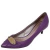 Versace Purple Leather Pointed Toe Pumps Size 41 For Women