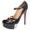 Versace Black Patent And Leather Platform Pumps Size 39 For Women