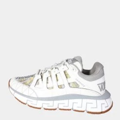 Versace White Wmns Trigreca Barocco Print Sneaker EU 38 For Women